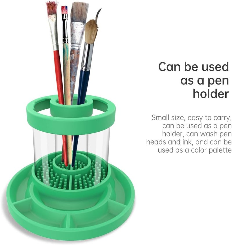 AimiDream Brush Rinse,Paint Brush Cleaner,Rinse Cup,Silicone Cleaning Cup for Acrylic, Watercolor, and Water-Based Mediums,Green - Image 4